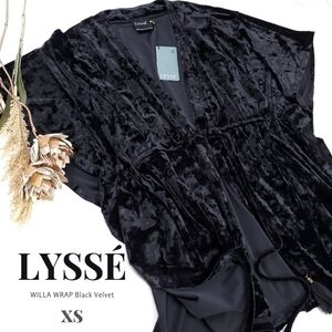NEW LSSYÉ Black Willa Wrap Crushed Velvet Sz XS